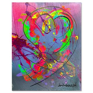 Jim Warren, "Electric Love" Original Acrylic Painting on Canvas, Hand Signed with Letter of Authenticity.