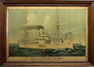 US Battle Ship-Maine Framed Print