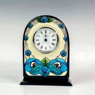 Moorcroft Pottery Rennie Rose Blue Clock