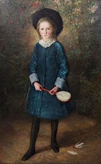 English School. 19th C. Oil on Canvas. Portrait of