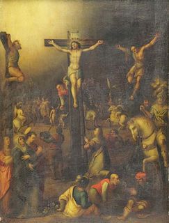 Old Master Oil on Panel "The Crucifixion".
