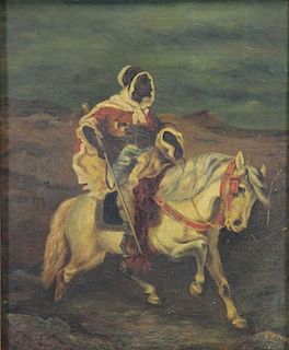 CLARK, AL.J. Oil on Canvas. Arab Horseman.