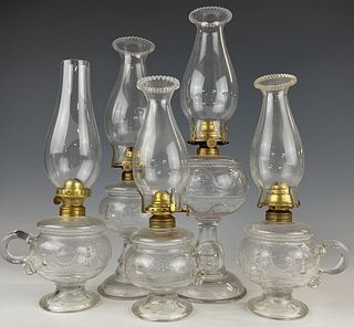 Five Cord and Tassel Kerosene Lamps