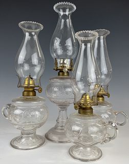 Four Cord and Tassel Kerosene Lamps