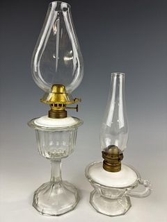 Two Pressed Boss Lamps