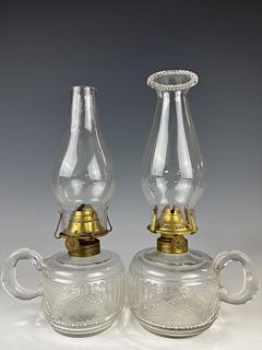 Two Rib and Leaf Band Lamps