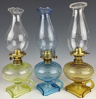 Three Kerosene Finger Lamps