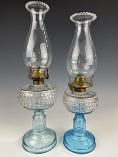 Two Hobnail Stand Lamps