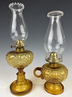Two Rib and Hobnail Lamps