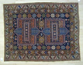 Shirvan throw rug, ca. 1930, 5' x 3'11".