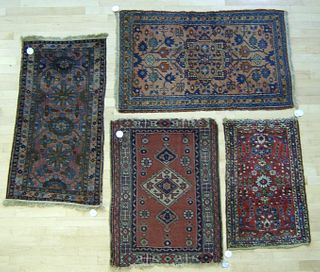 Four Hamadan mats, 4'2" x 2'7".