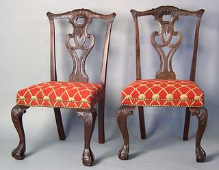 Pair of Chippendale style dining chairs.