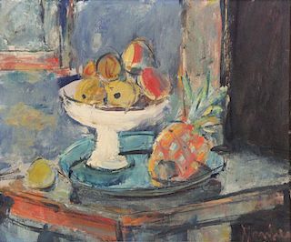 MENKES, Sigmund. Oil on Canvas. Still Life with