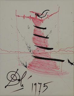 DALI, Salvador. Ink on Paper Drawing, 1975.
