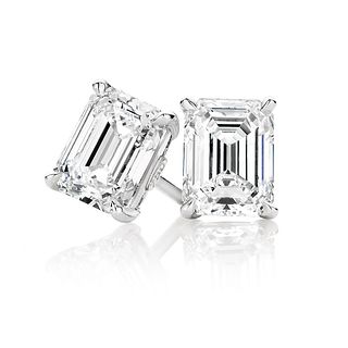 3.41 carat diamond pair, Emerald cut Diamonds IGI Graded       
