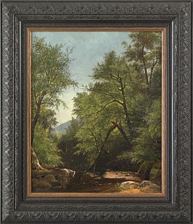 Hudson River School(19th c.), oil on canvas landsc