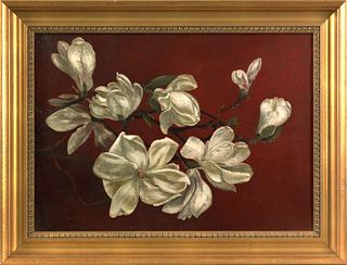 American School(late 19th c.), oil on canvas flora