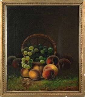 American School(19th c.), oil on canvas still life