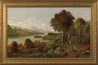 Hudson River School(19th c.), oil on canvas landsc