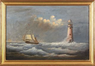 A.J. Webber(late 19th c.), oil on canvas seascapei