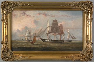 American or English(19th c.), oil on canvas seasca