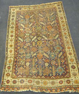 Shirvan throw rug, late 19th c., 8'5" x 5'5".