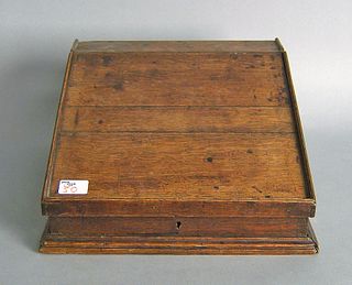 English oak table top desk, early 19th c.