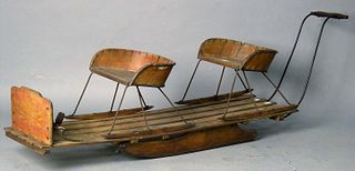 Painted sled, late 19th c., 60" l.