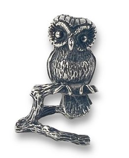 Cartier Sterling Silver Owl on Branch