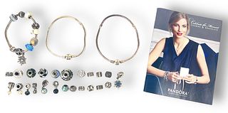 Lg. Group of Pandora Bracelets and Charms