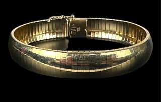 14K Gold Italian Omega Bracelet