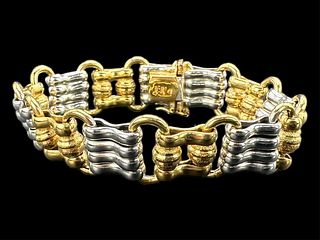 14K White & Yellow Gold Italian Bracelet (C)