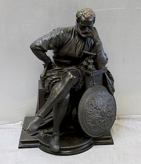 Fine Quality 19th Century Bronze of a Seated Man