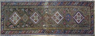 Four oriental throw rugs, ca. 1920, largest - 10''