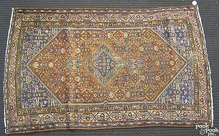 Two Hamadan throw rugs, ca. 1920, 6'8" x 4'2" and'