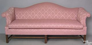 Chippendale style mahogany sofa.