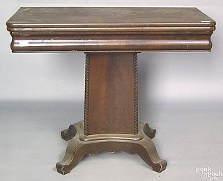Empire mahogany card table, mid 19th c., 28 1/2" h