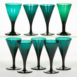 FREE-BLOWN WINES, SET OF EIGHT