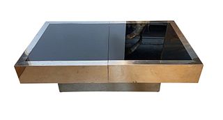 A MODERN COFFEE TABLE WITH INTERIOR BAR 