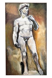 A LARGE CONTEMPORARY PAINTING OF 'DAVID' BY FREDRICK WRIGHT