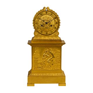 A FRENCH NAPOLEON III STYLE ORMOLU MANTEL CLOCK, FIRST HALF 19TH CENTURY