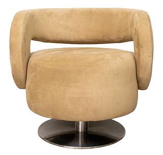Milo Baughman Manner Swivel Chair