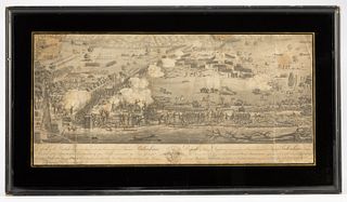JEAN HYACINTHE LACLOTTE (FRENCH, 1765-1828) BATTLE OF NEW ORLEANS PANORAMA PRINT 
