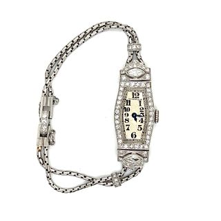Tiffany & Co. Platinum Diamond Cocktail Watch