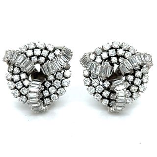Art Deco Platinum 15.00 Ct. Diamond Earrings