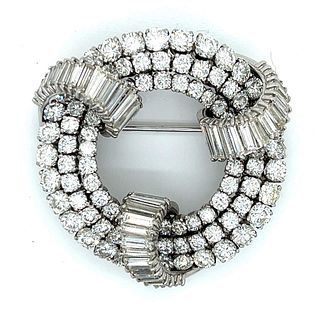 Art Deco Platinum 24.00 Ct. Diamond Brooch