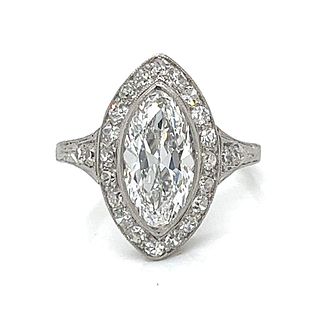 Art Deco Platinum 1.70 Ct. Diamond Ring