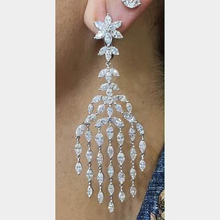 Platinum 15.50 Ct. Diamond Chandelier Earrings