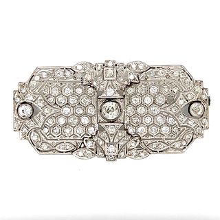 Art Deco Platinum 6.00 Ct. Diamond Brooch