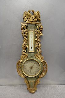 Antique French Carved and Giltwood Barometer.